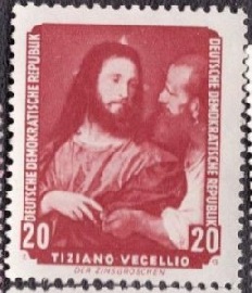 Alemania Republica Democratic #358 1957 Nueva (Hinged) "El tributo, por Tiziano"