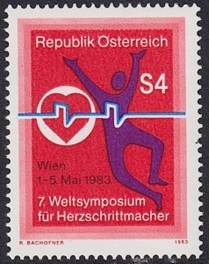 Austria #1240  1983  Nueva N.H "VII Simposio mundial de marcapasos"