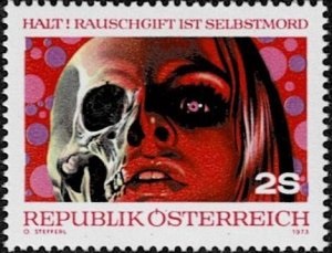 Austria #938  1973  Nueva NH  "Lucha contra las drogas"