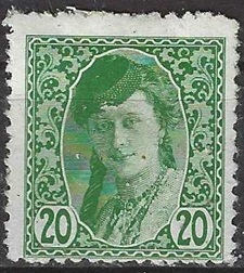 Bosnia y Hersegovina, Yugoslavia #1L20 1918 Nueva (Hinged)"Niña bosnia"