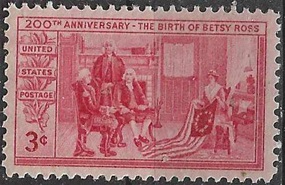 ESTADOS UNIDOS #1004 1952  Nueva NH  "Betsy Ross"