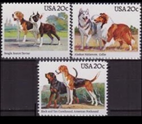 ESTADOS UNIDOS # 2098 - 2100 1984 Nuevas NH "Razas de Perros"