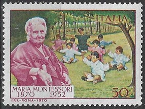 Italia #1018 1970 Nueva NH "Maria Montessori, educadora y medica"