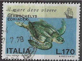 Italia #1318  1978  "Tortuga laúd"