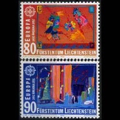 Liechtenstein #979 - 980  1992Serie completa Nueva NH Scott $2.50 "500 años del descubrimiento de America - CEPT"