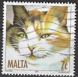 Malta #1153 2004 Scott $2.20 "Gato marrón dorado"