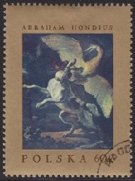 Polonia #1553  1967 "Perro peleando contra Heron, por Abraham Danielsz. Hondius"