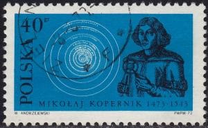 Polonia #1915  1972 "Copérnico y el sistema heliocéntrico"