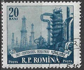 RUMANIA # 1185  1957   «100 años de la industria petrolera»