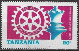 TANZANIA #304 1986 Nueva NH "Campeonato mundial de ajedrez - Club de rotarios internacional"