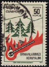 Turquia #2083  1977 #2083  1977  "Prevención de incendios forestales"