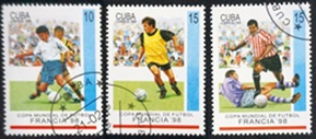 Cuba #3896 - 3898  1998  CTO  "Copa mundial Francia 98"