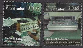 El Salvador #1683 - 1684 2008 Serie completa Scott $1.90 "82 Años de Radio El salvador"