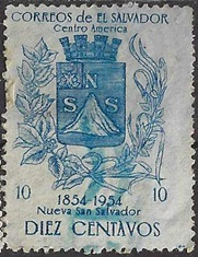 El Salvador #689 1957 "Centenario de la fundación de la ciudad de Nuevo San Salvador"