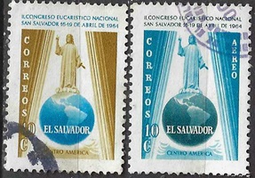 El Salvador #745 y #C208 1964 "Año eucarístico"