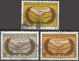 El Salvador #757 - 759   1965  Serie completa  Scott $1.50 "Año de lo cooperación internacional"