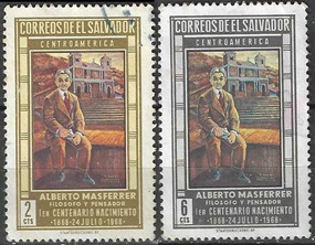 El Salvador #785 - 786 1968 "Alberto Masferrer, filosofo y académico"