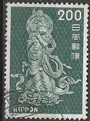 Japón #891  1968  "Bodhisttva tocando la flauta"