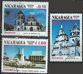 Nicaragua #1237 - 1239   1983 "Atracciones turísticas"