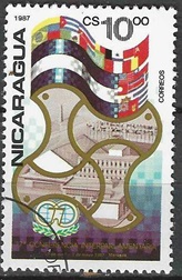 Nicaragua #1616  1987 "77 Conferencia interparlamentaria"