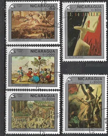 Nicaragua #1774 - 1778 1989 "Bicentenario de la Revolución Francesa"