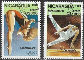Nicaragua #C1190 - C1191  1989 "XXV Juegos Olímpicos Barcelona 92"