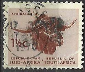 Sudáfrica #290 1965  "Toro afrikaner"