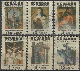 Ecuador #C473, #C475 y #C477 - C489 1971 "Arte religioso quiteño"