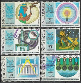 NICARAGUA #877, #881, #C761 y #C763 - C765 1971 "Ecuaciones matemáticas que cambiaron el mundo"