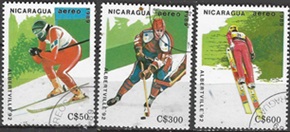 Nicaragua #C1180 - C1182 1988 "Olimpiadas de invierno de Albertville 88"