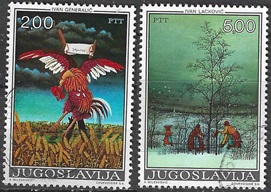 Yugoslavia  #1219 - 1220   1974  "Obras de Ivan Generalic"