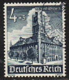 Alemania, III REICH #B178 1940 Scott $0.80 "Palacio municipal de Thorn"
