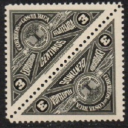 COSTA RICA  #180  1937 Par Nuevas NH Scott $0.90 "Insignia de la Sociedad Filatélica de Costa Rica - exhibición filatélica"