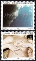 Croacia #239 – 240 Y1995 Serie completa NH Scott $2.85 «50 Años del fin de la II guerra mundial – Paz y libertad»
