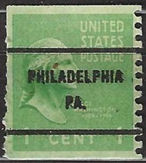 ESTADOS UNIDOS # 848 1939 Precancelado Filadelfia