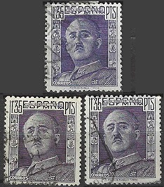 España  #715  1948   Variación de color "Gen. Franco"