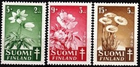 FINLANDIA #B98 – B100 1949 Serie completa Nueva NH Scott $2.80 «Lucha contra la tuberculosis»