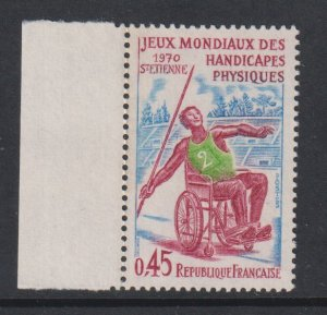 Francia #1283 1970 Nueva NH "Juegos internacionales paradeportivos"