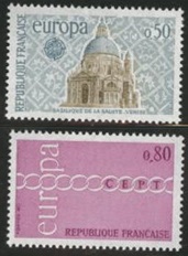 Francia #1303 - 1304 1971 Serie completa Nuevas NH "Europa"