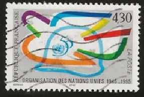Francia #2500  1995 Scott $1.00 "50 Años de la ONU"