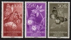 Guinea Española  #B50 - B52   1958 Serie completa  Nueva LH Scott $1.10  "Mariposas"