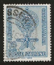Italia #864 1962 "La OMS en camino de erradicar la malaria"