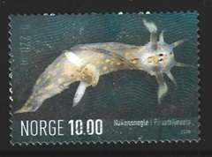 NORUEGA #1466  1987 Scott $0.50  "Nudibranquio de cuatro líneas, Polycera quadrilineata"