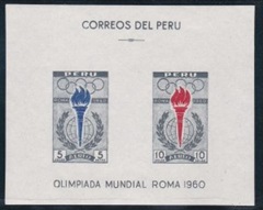 PERU #C173a  1961 H.S.  Nueva NH con stampmount Scott $4.25 "XVII Olimpiadas de Roma"