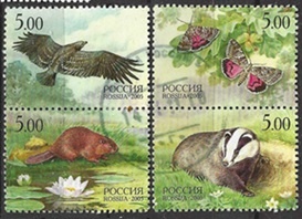 RUSIA #6906a - 6906d 2005 Serie completa "Fauna"