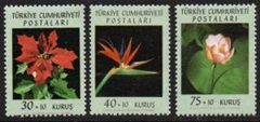 Turquia #B90 - B92 1961  Serie completa Nueva NH "Flores"