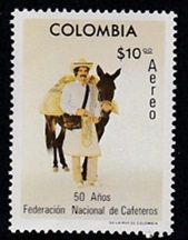 Colombia #C642  1977 Nueva NH "Cafetalero y mula de carga"