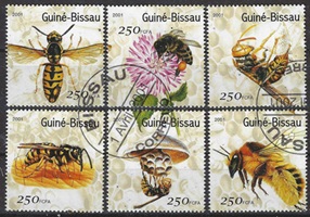 Guinea Bisáu Mi #GW 1510 - GW1515  2001 Serie completa "Avispas y abejas"
