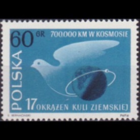 Polonia #1010  1961 Nueva NH "Misión espacial Vostok - Paloma y planeta tierra"