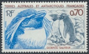 Territorios Australes y Antárticos Franceses #108 1984 Nueva NH en Stampmount "Pingüinos"